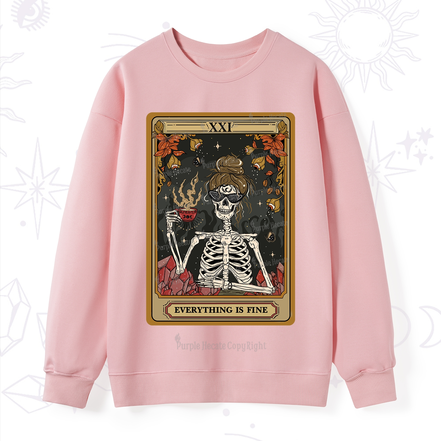 Purplehecate The Everything Fine Tarot Sweatshirt