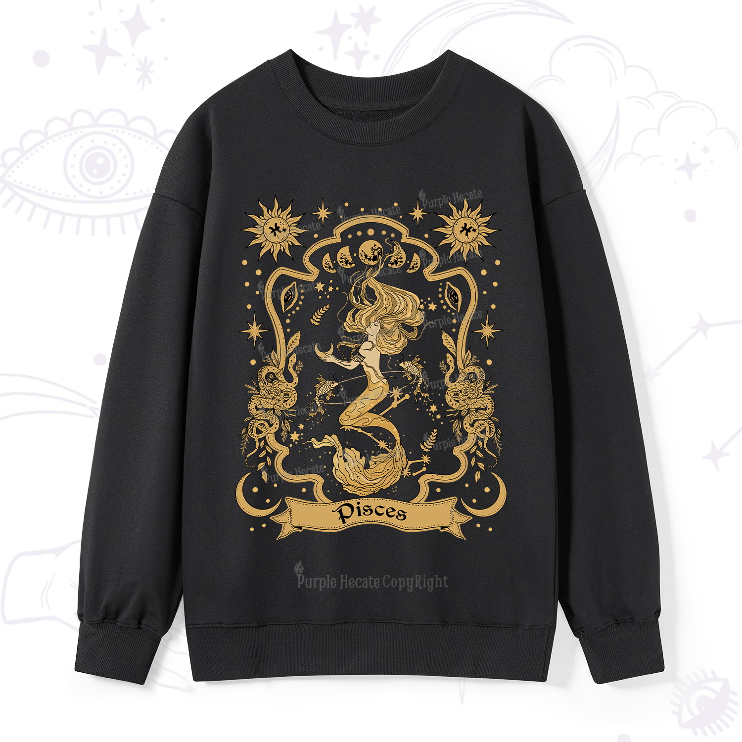 Purplehecate Pisces' Astral Mirage Zodiac Sweatshirt