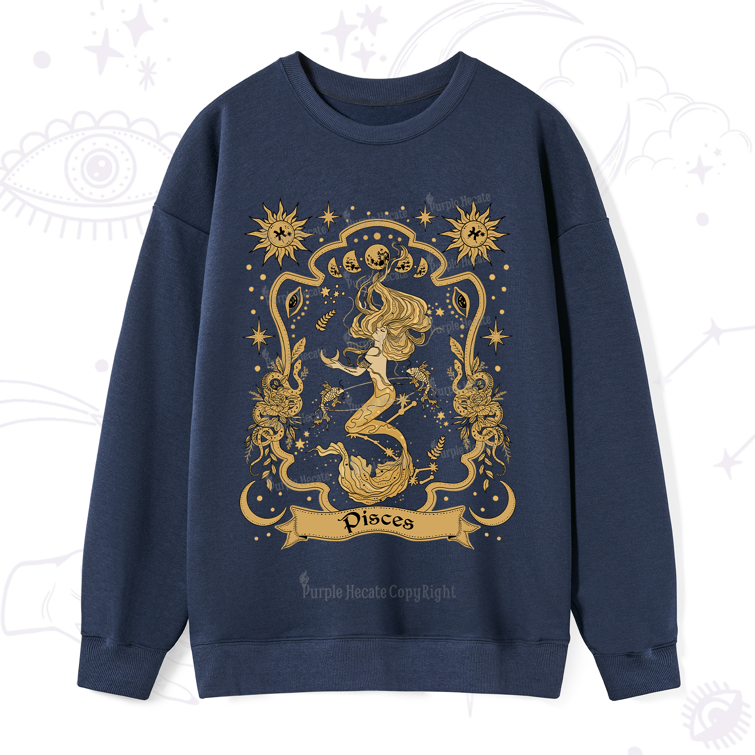Purplehecate Pisces' Astral Mirage Zodiac Sweatshirt
