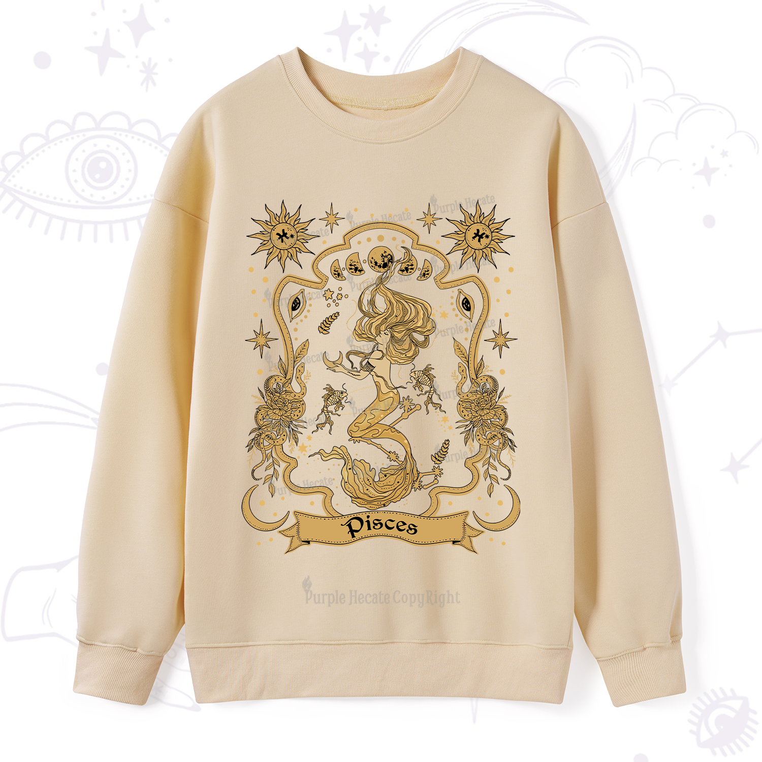 Purplehecate Pisces' Astral Mirage Zodiac Sweatshirt