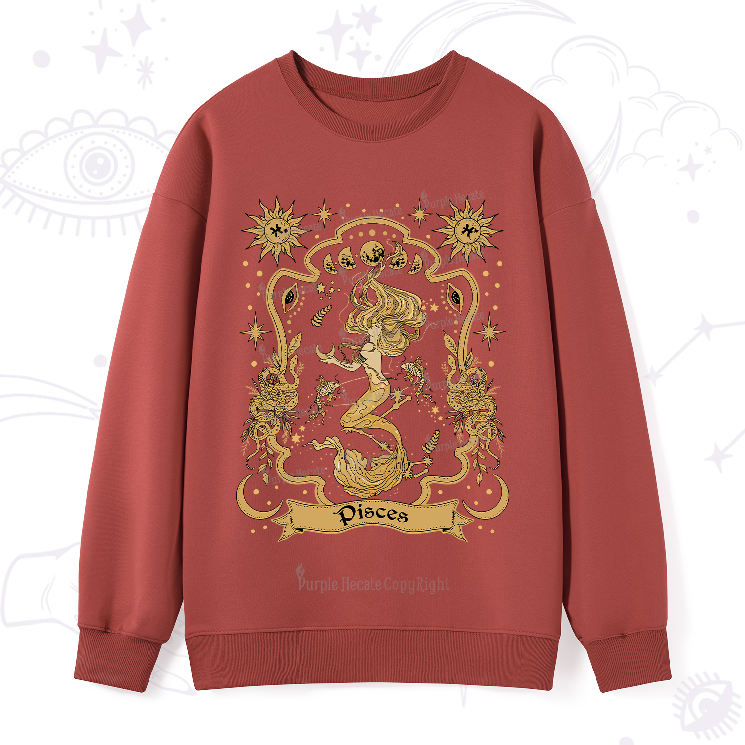 Purplehecate Pisces' Astral Mirage Zodiac Sweatshirt