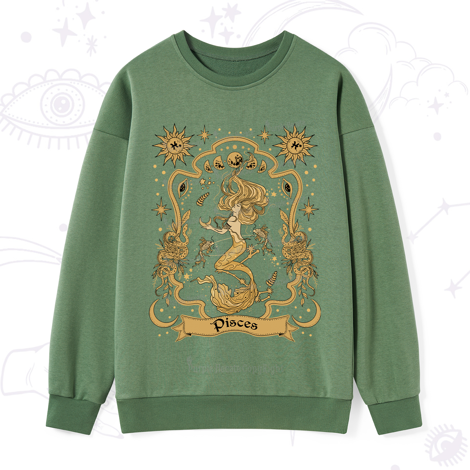 Purplehecate Pisces' Astral Mirage Zodiac Sweatshirt