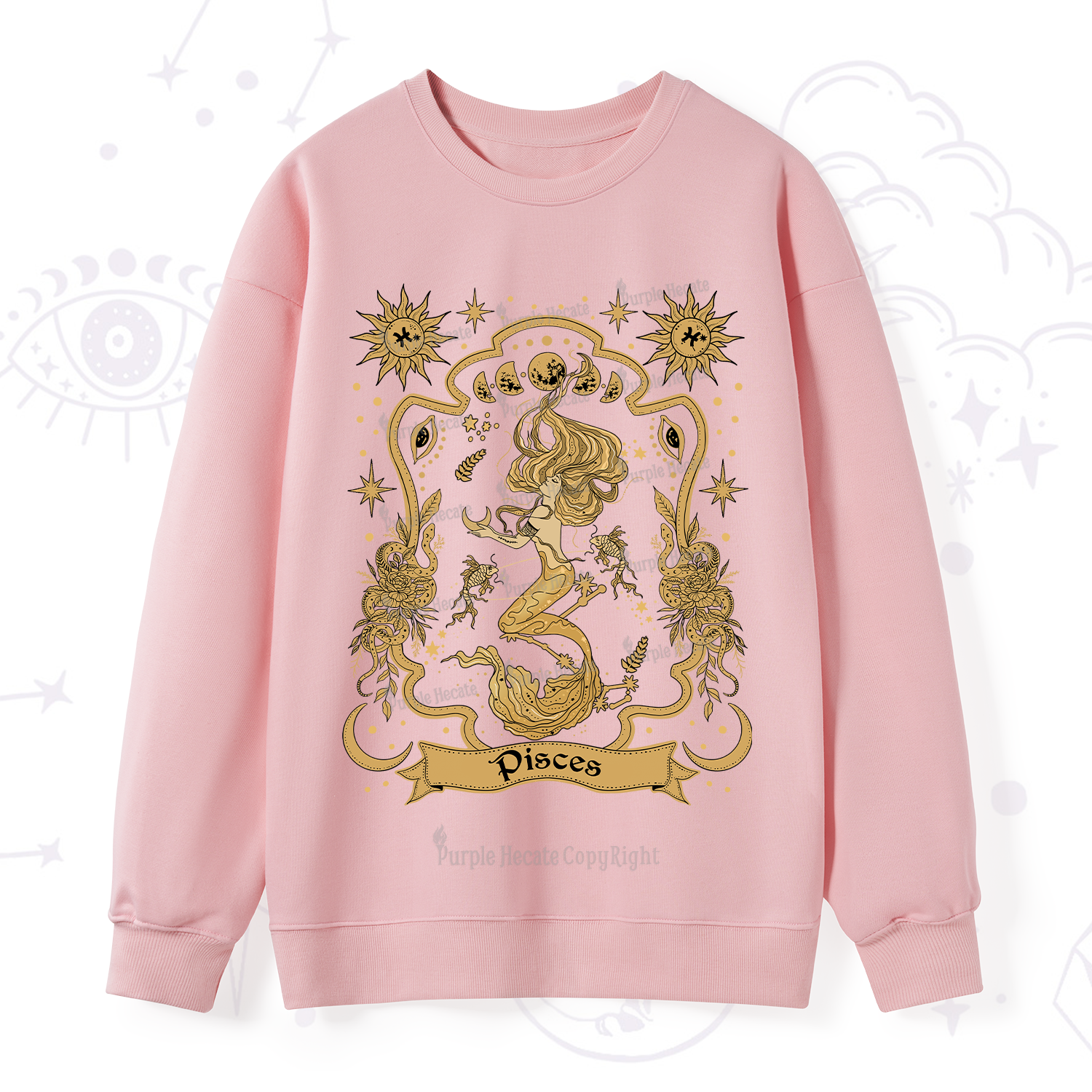 Purplehecate Pisces' Astral Mirage Zodiac Sweatshirt