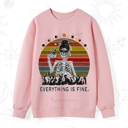 Purplehecate Everything Is Fine Skeleton Sweatshirt