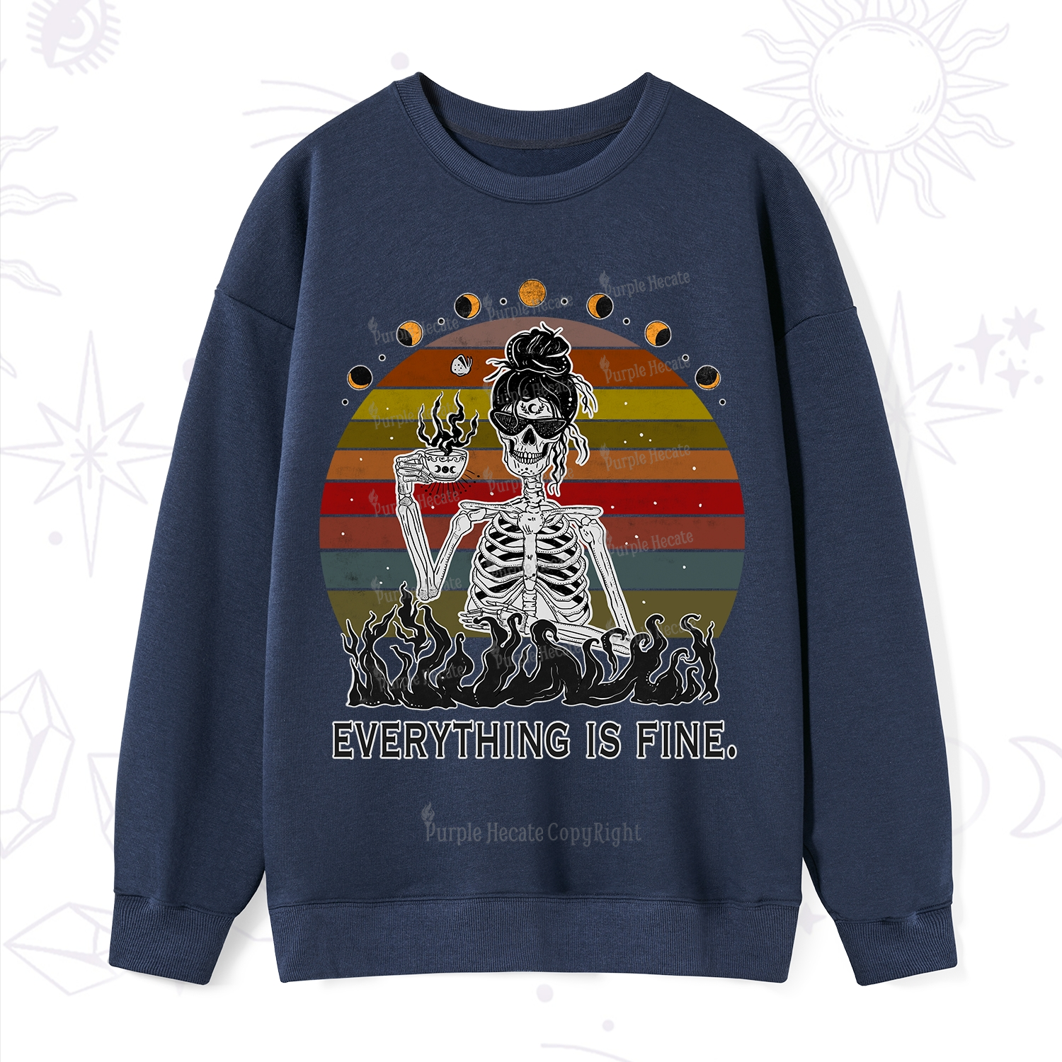 Purplehecate Everything Is Fine Skeleton Sweatshirt