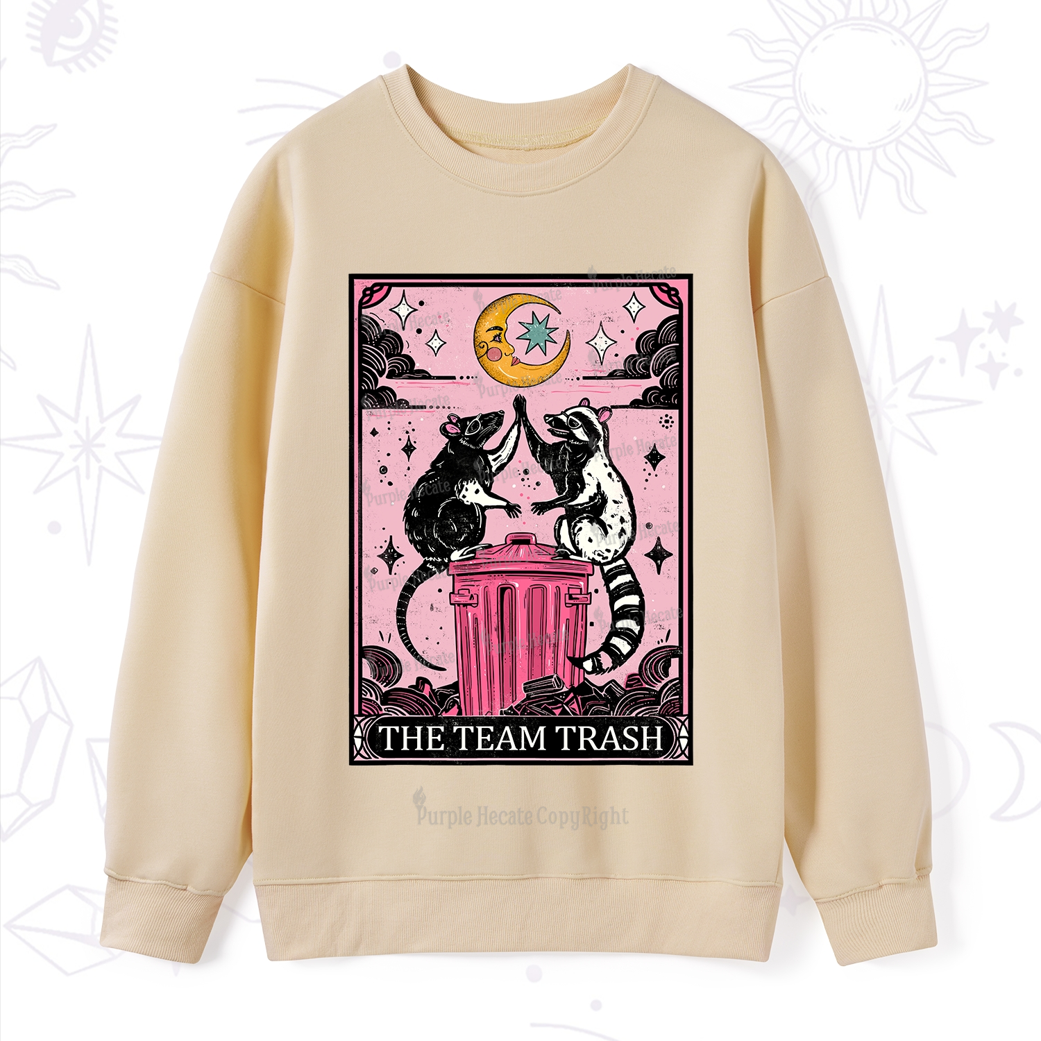 Purplehecate The Team Trash Opossum tarot Sweatshirt