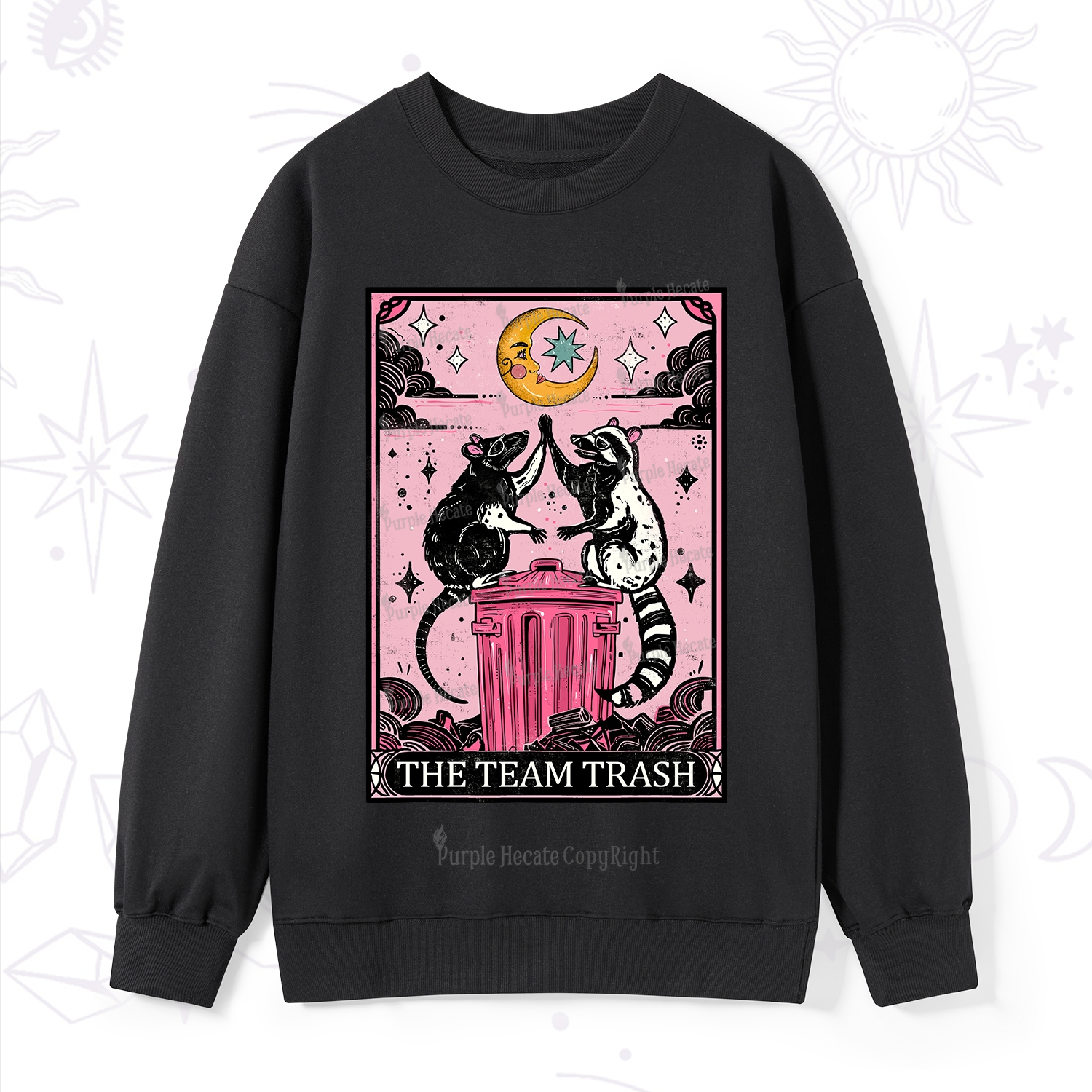 Purplehecate The Team Trash Opossum tarot Sweatshirt