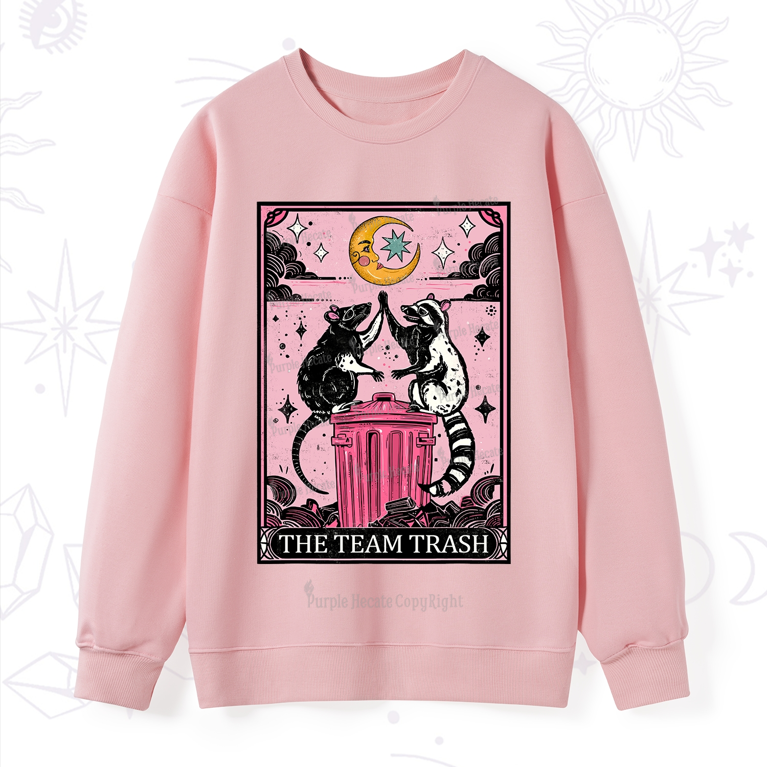 Purplehecate The Team Trash Opossum tarot Sweatshirt