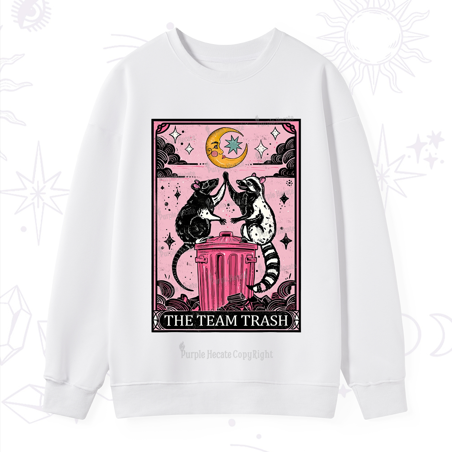 Purplehecate The Team Trash Opossum tarot Sweatshirt