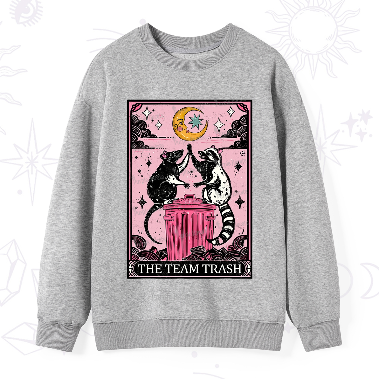 Purplehecate The Team Trash Opossum tarot Sweatshirt