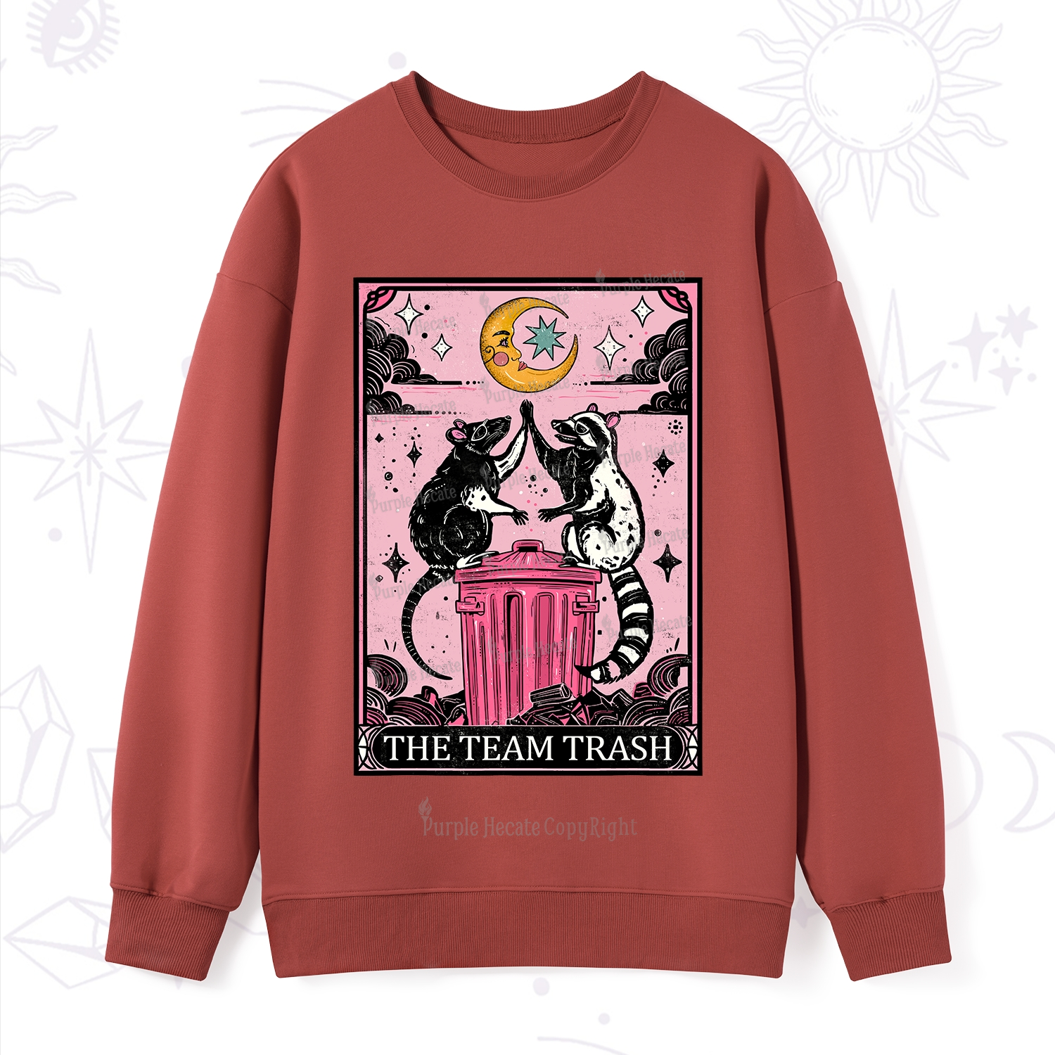 Purplehecate The Team Trash Opossum tarot Sweatshirt