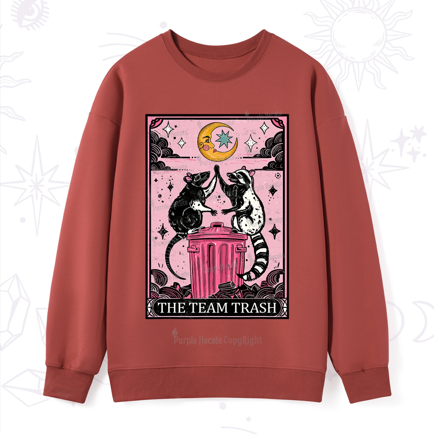 Purplehecate The Team Trash Opossum tarot Sweatshirt