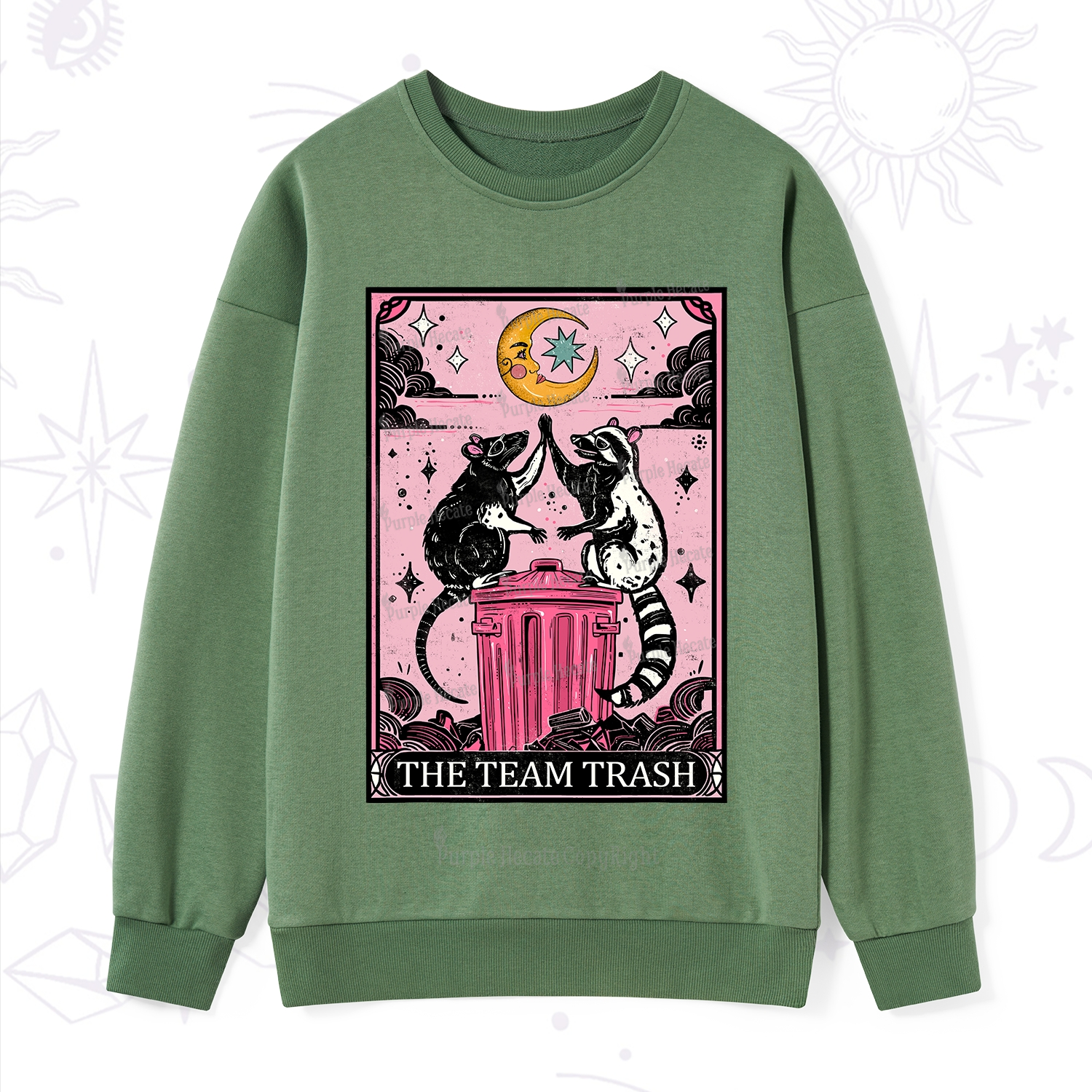 Purplehecate The Team Trash Opossum tarot Sweatshirt