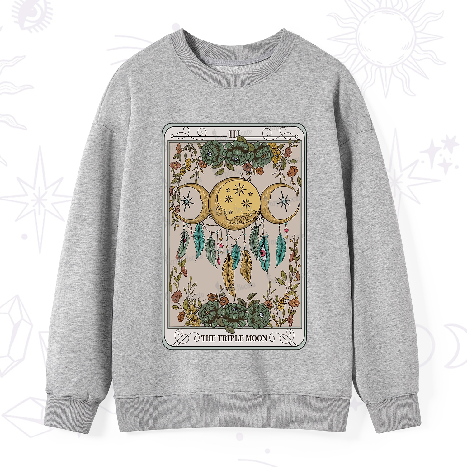 Purplehecate The Triple Moon Tarot Card Sweatshirt