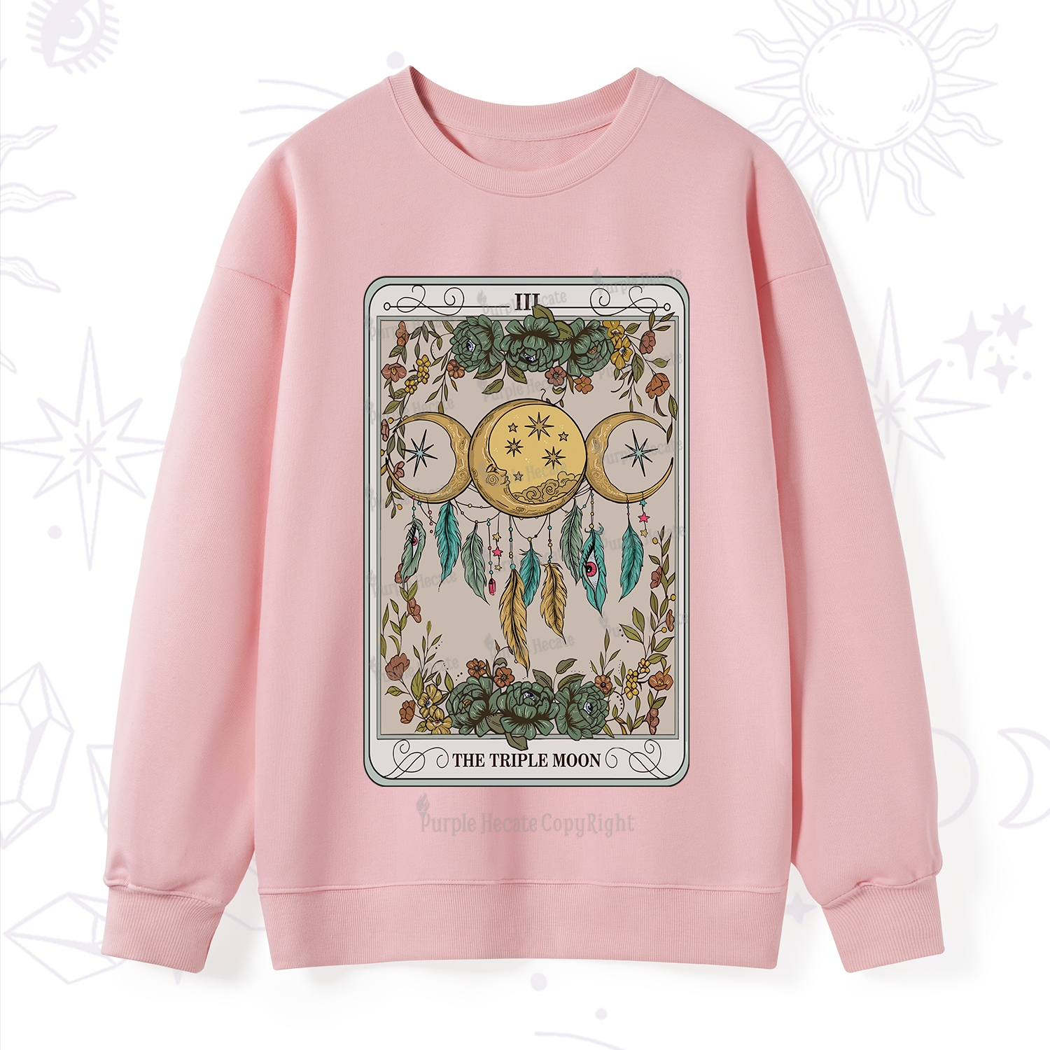 Purplehecate The Triple Moon Tarot Card Sweatshirt