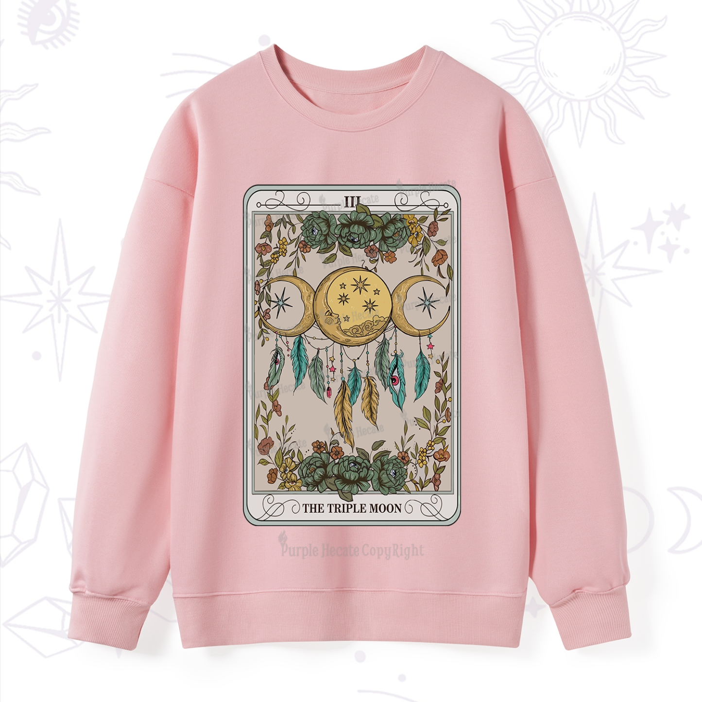Purplehecate The Triple Moon Tarot Card Sweatshirt