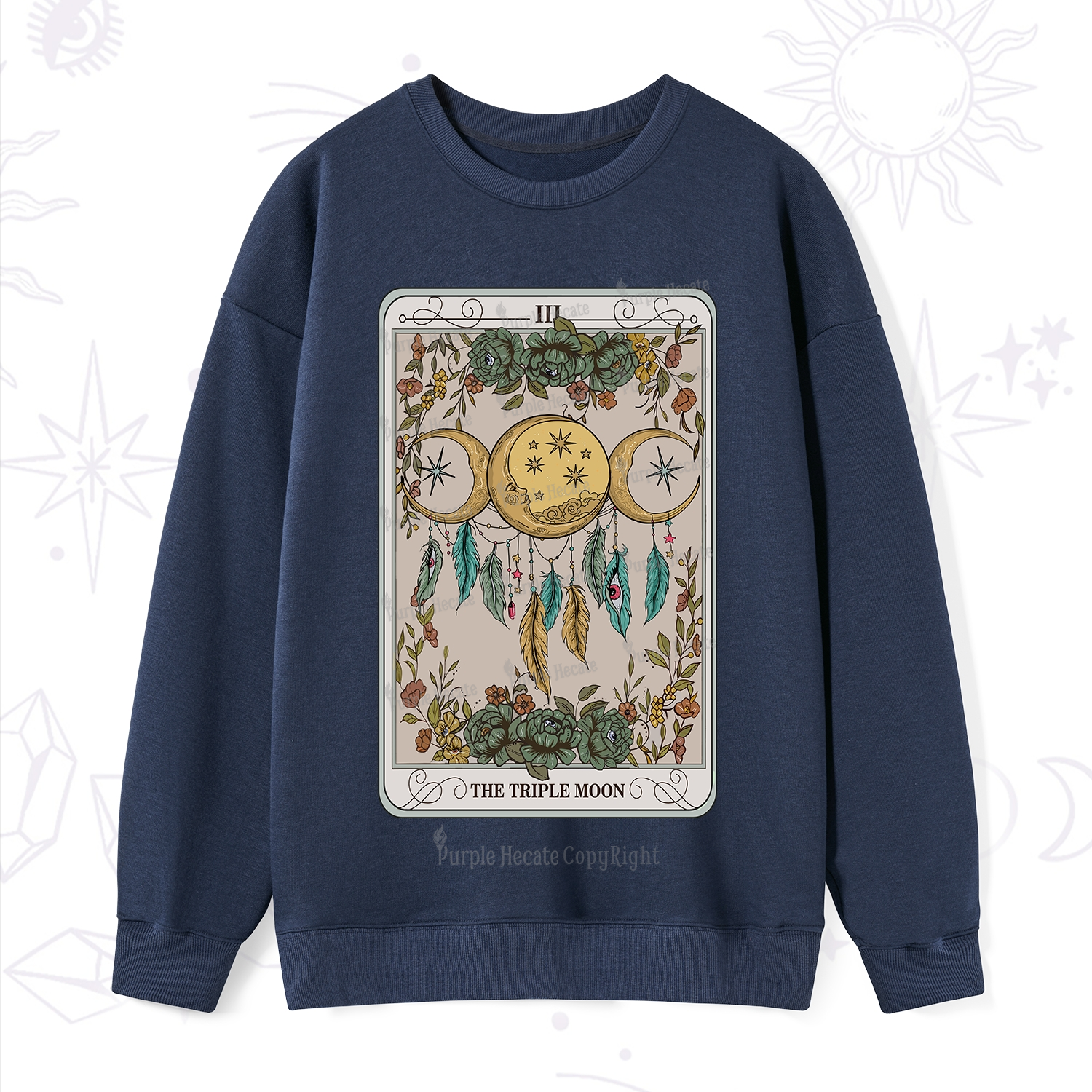 Purplehecate The Triple Moon Tarot Card Sweatshirt