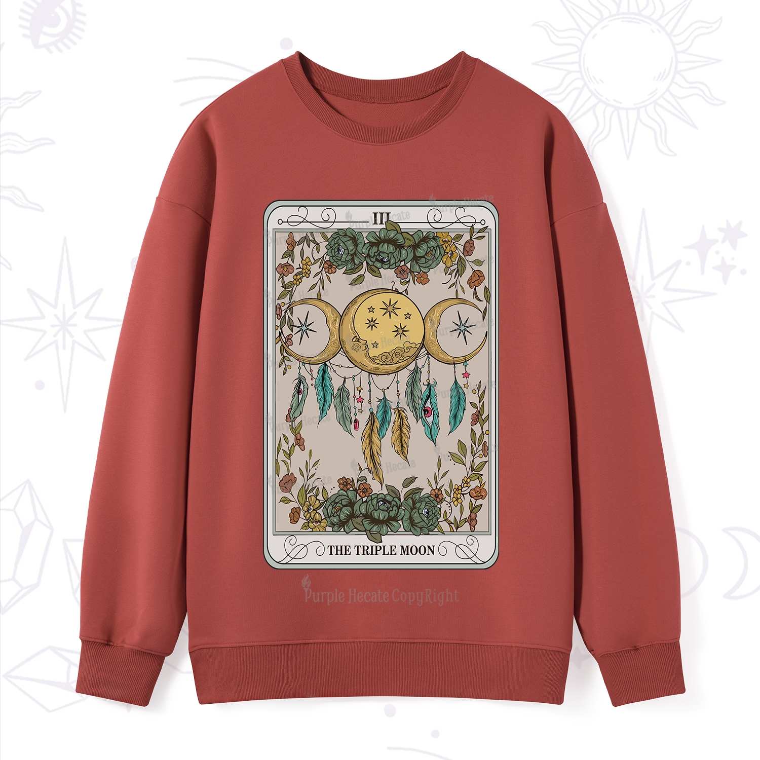 Purplehecate The Triple Moon Tarot Card Sweatshirt