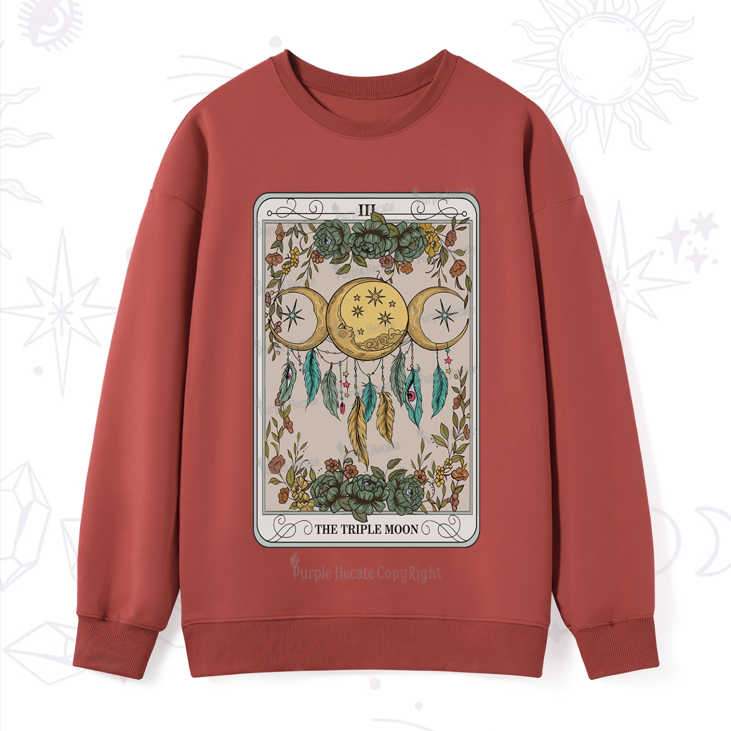 Purplehecate The Triple Moon Tarot Card Sweatshirt