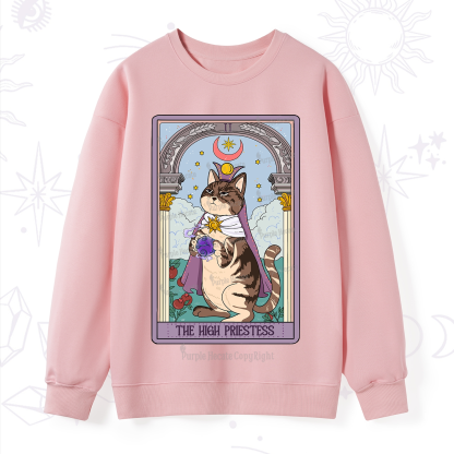 Purplehecate The High Priestess Cat Tarot Sweatshirt
