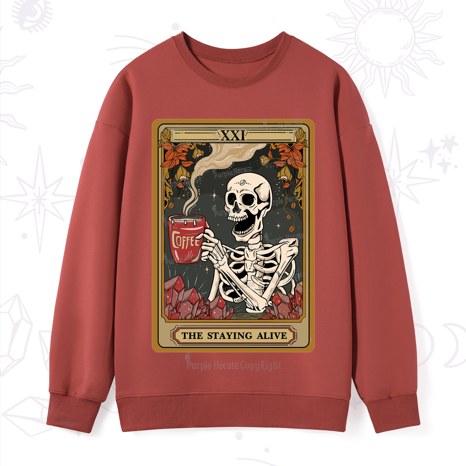 Purplehecate The Stating Alive Tarot Card Sweatshirt