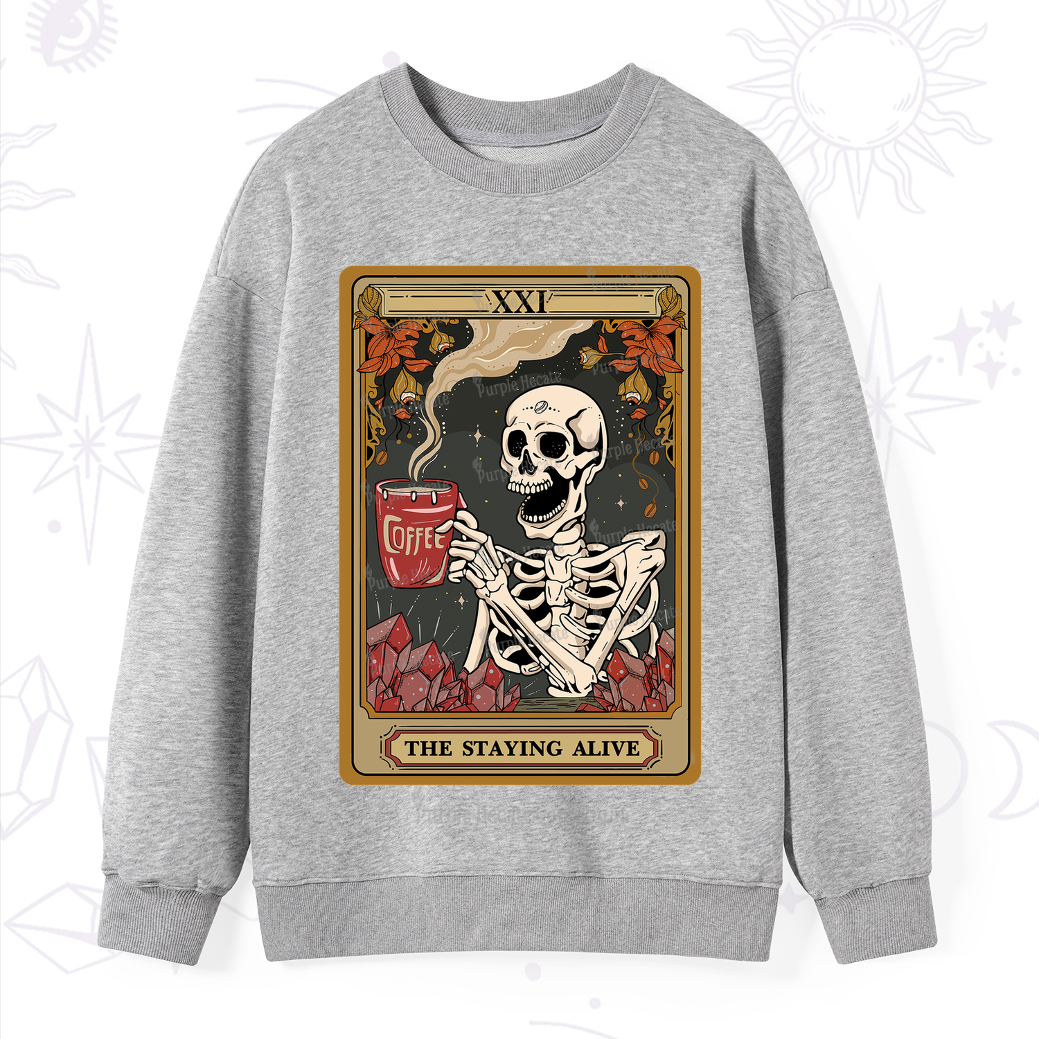 Purplehecate The Stating Alive Tarot Card Sweatshirt