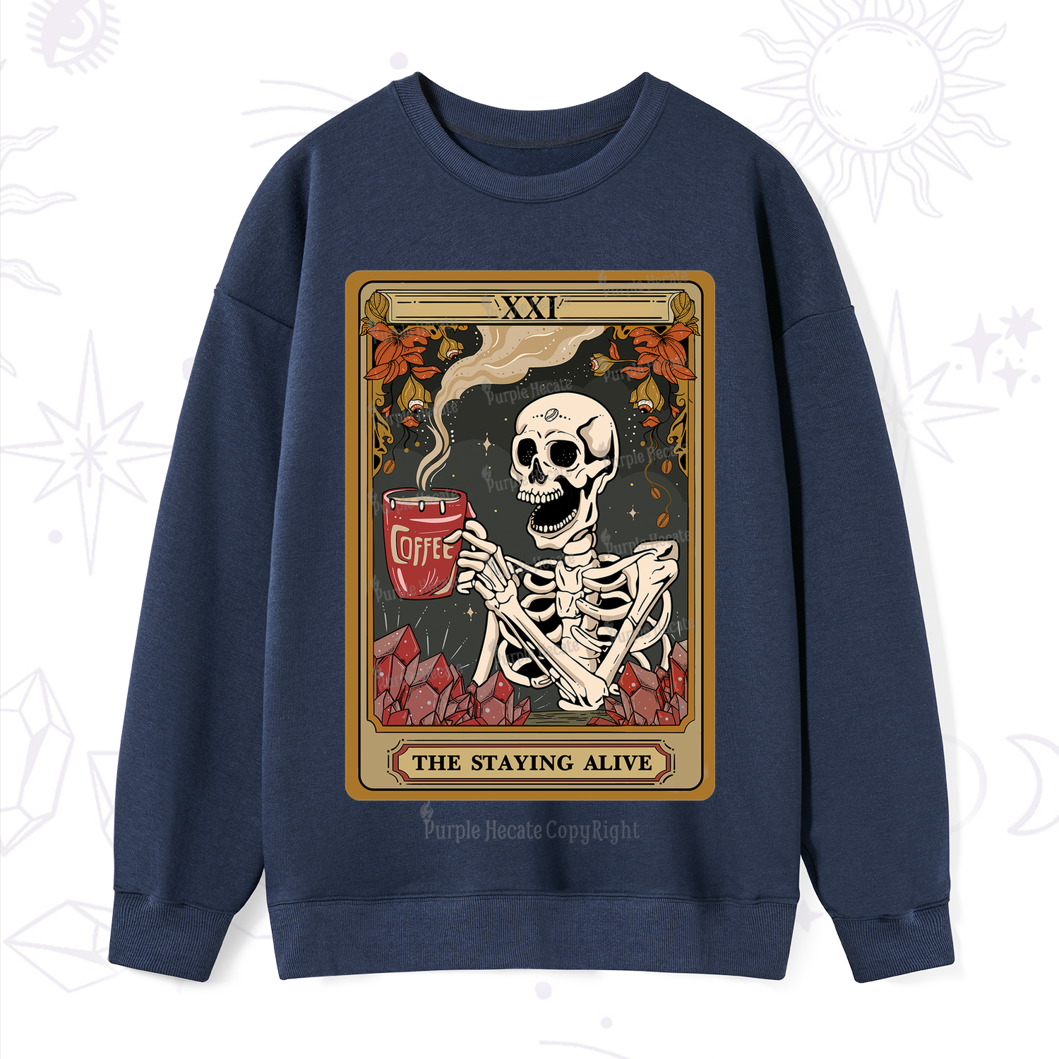 Purplehecate The Stating Alive Tarot Card Sweatshirt