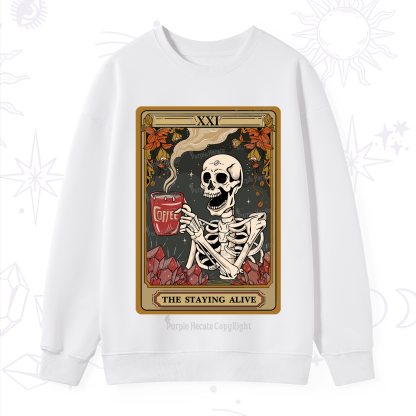 Purplehecate The Stating Alive Tarot Card Sweatshirt