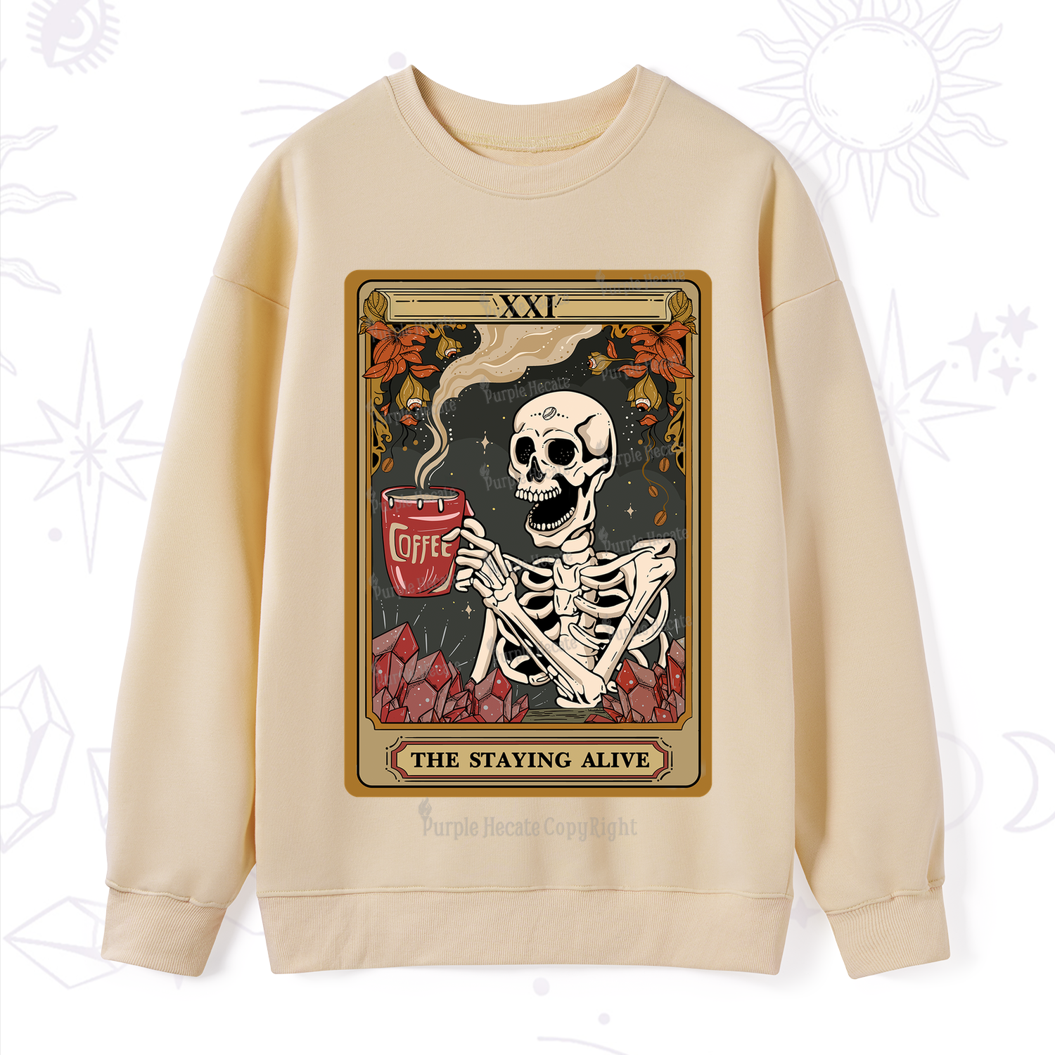 Purplehecate The Stating Alive Tarot Card Sweatshirt