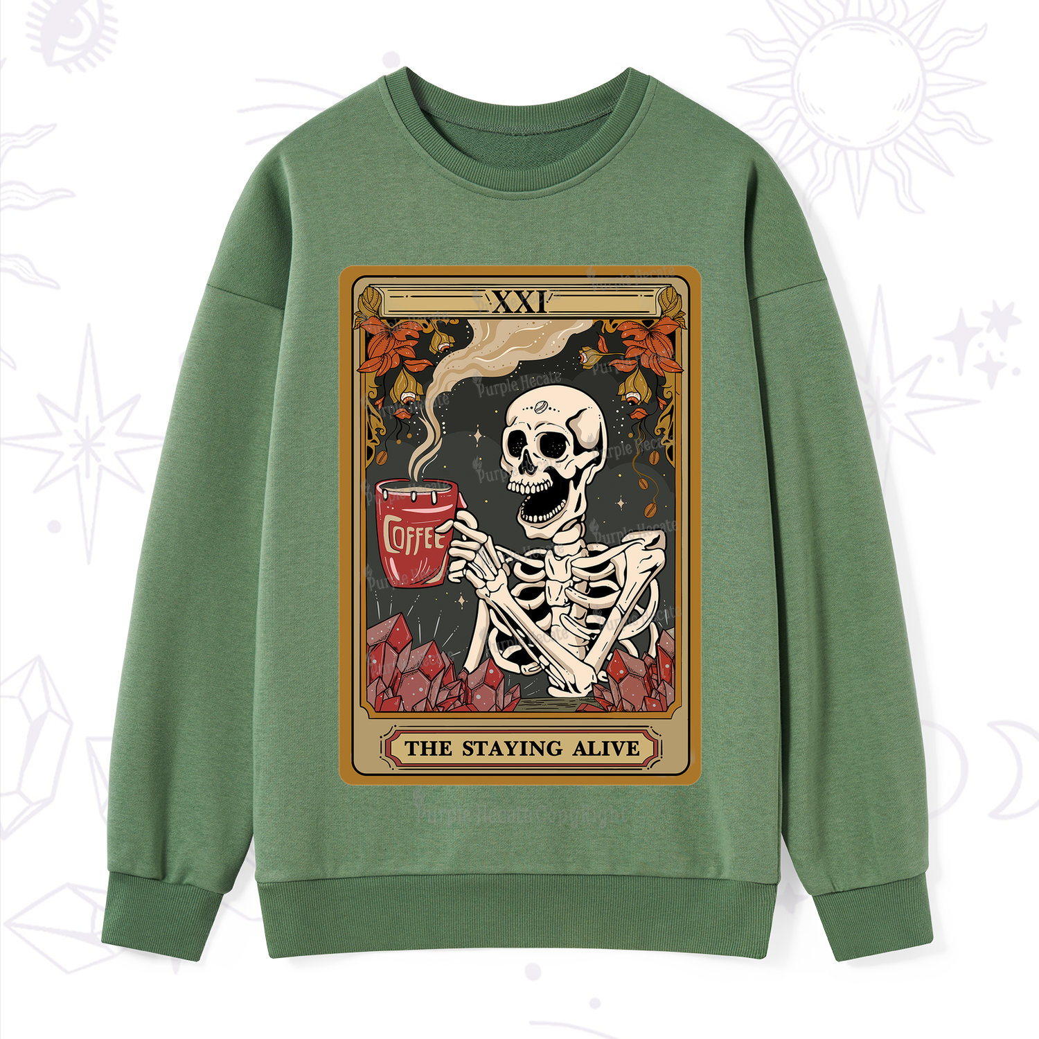 Purplehecate The Stating Alive Tarot Card Sweatshirt