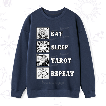 Purplehecate Eat Sleep Tarot Repeat Sweatshirt