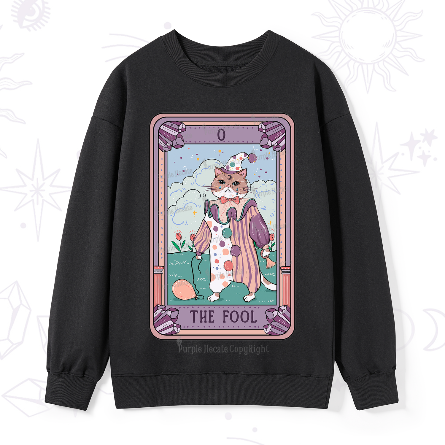 Purplehecate The Fool Tarot Card Sweatshirt