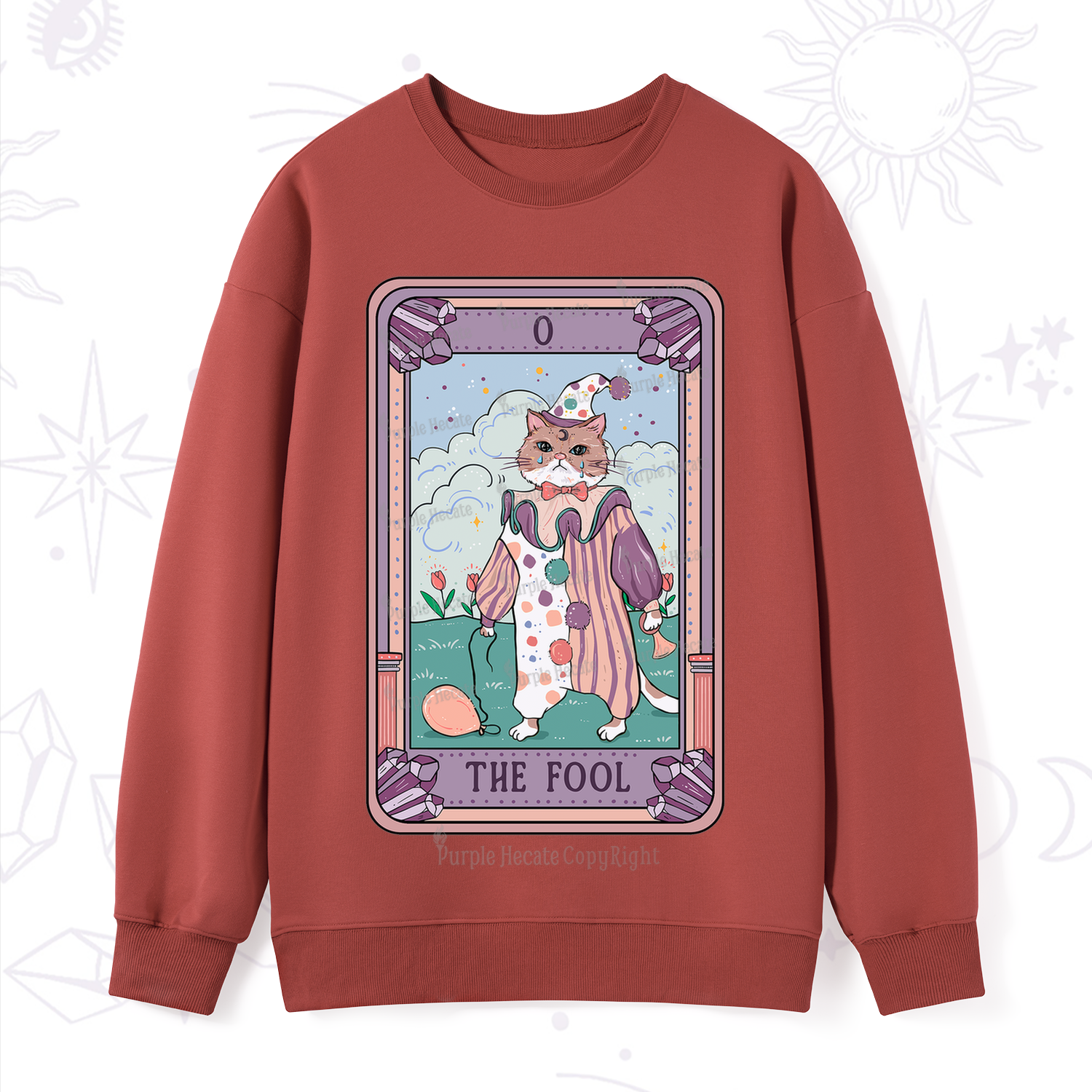 Purplehecate The Fool Tarot Card Sweatshirt