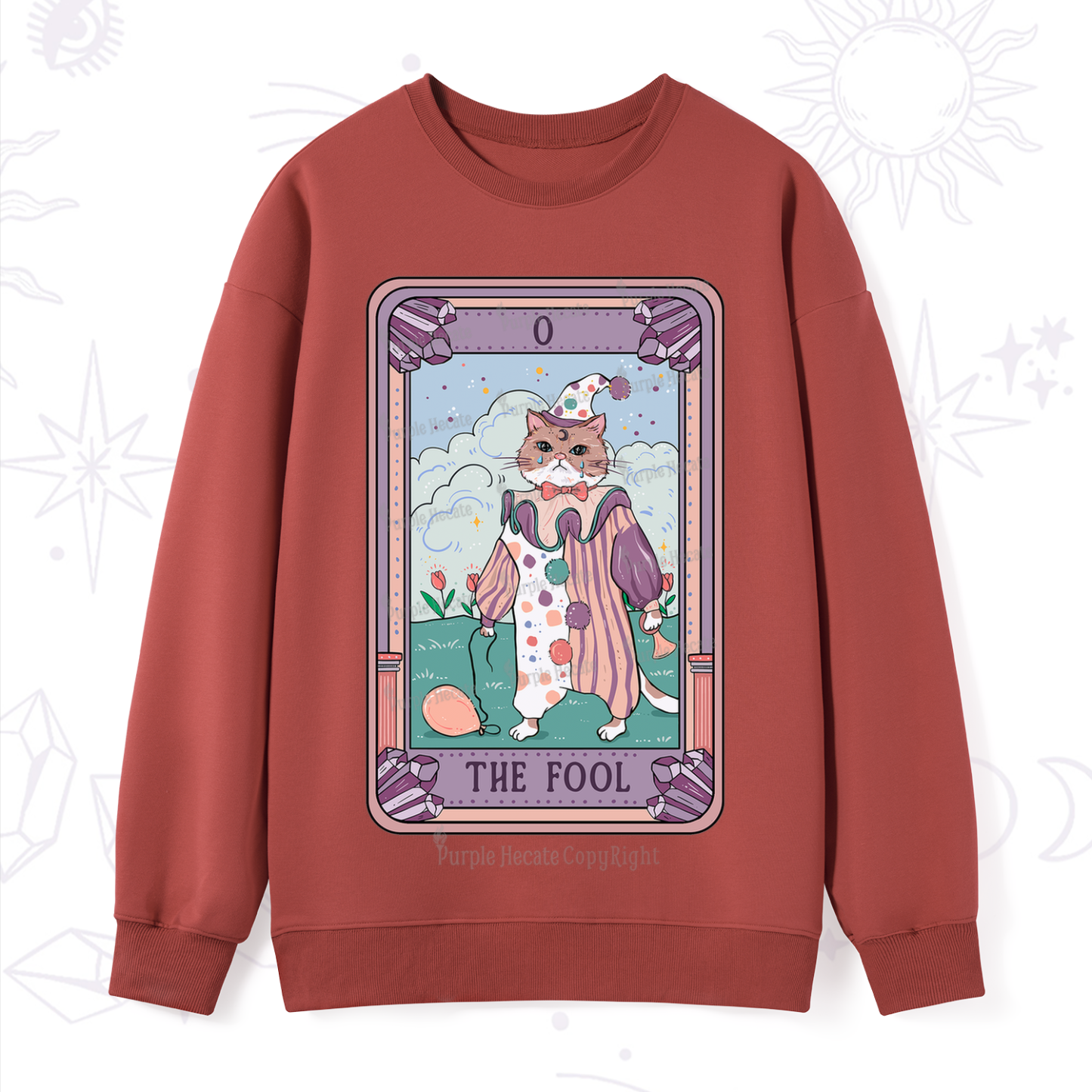 Purplehecate The Fool Tarot Card Sweatshirt