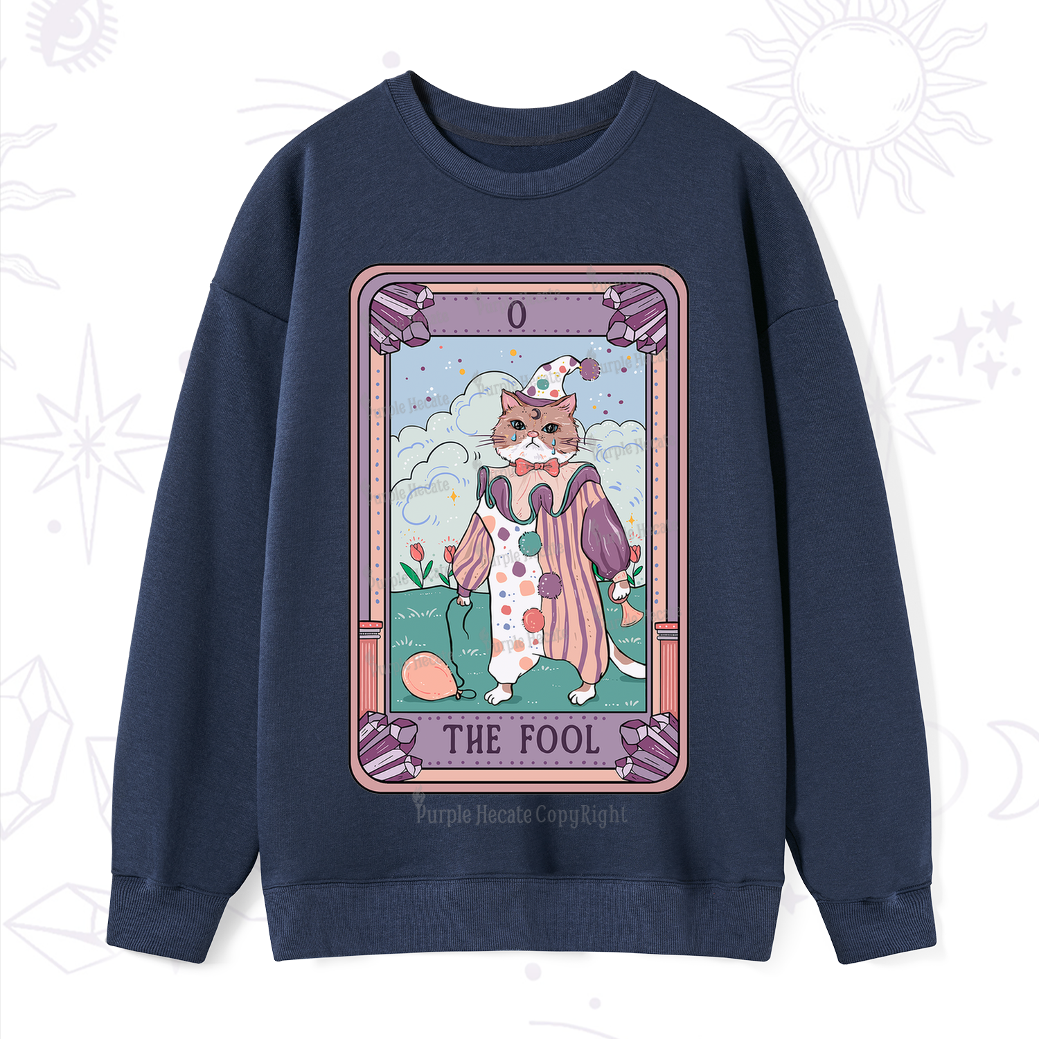 Purplehecate The Fool Tarot Card Sweatshirt