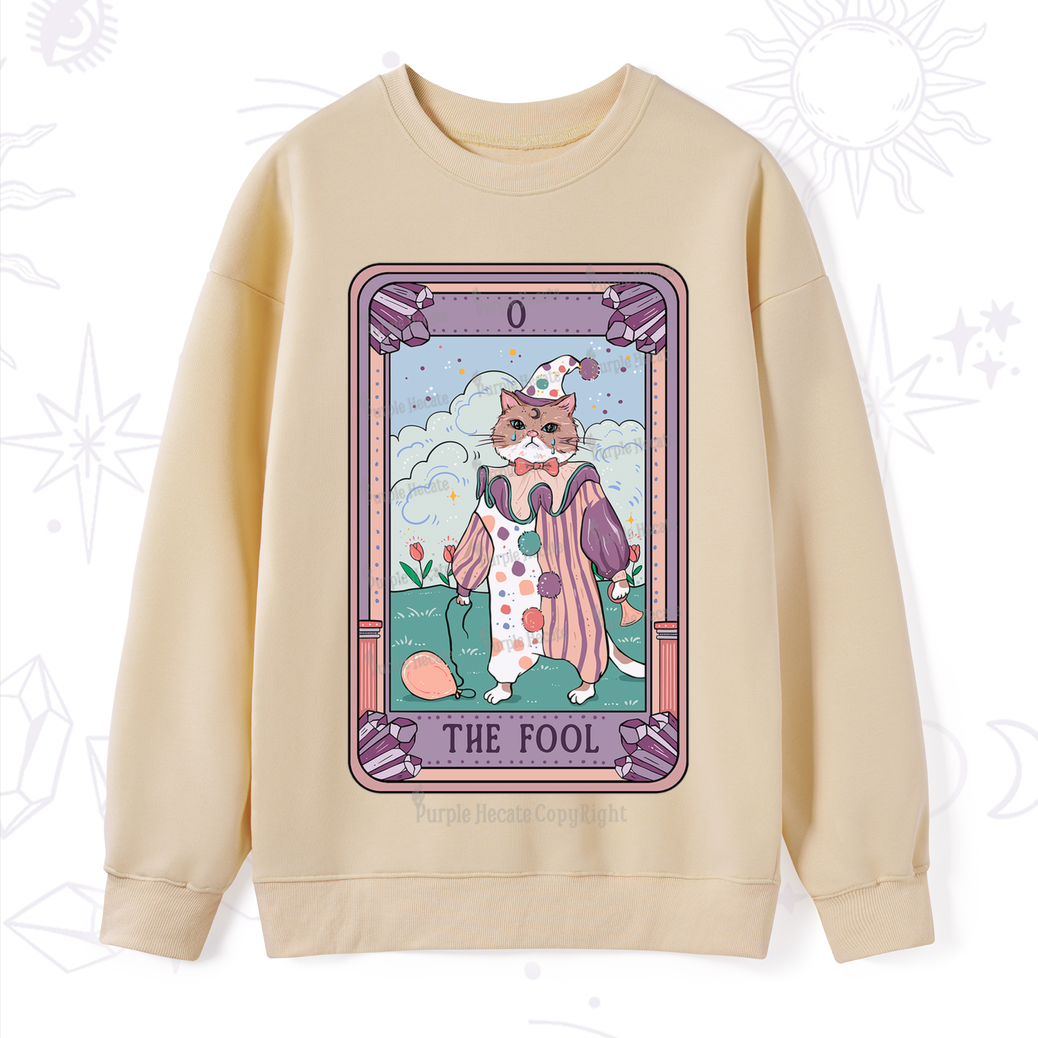 Purplehecate The Fool Tarot Card Sweatshirt