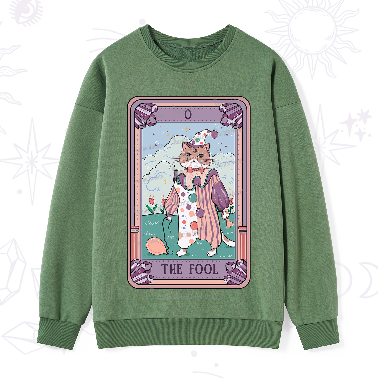 Purplehecate The Fool Tarot Card Sweatshirt