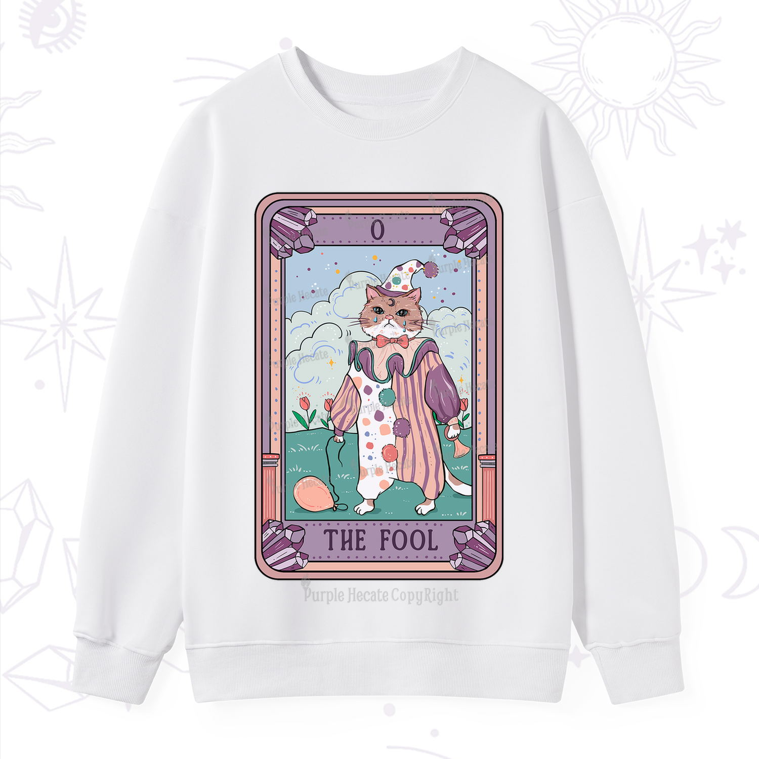 Purplehecate The Fool Tarot Card Sweatshirt