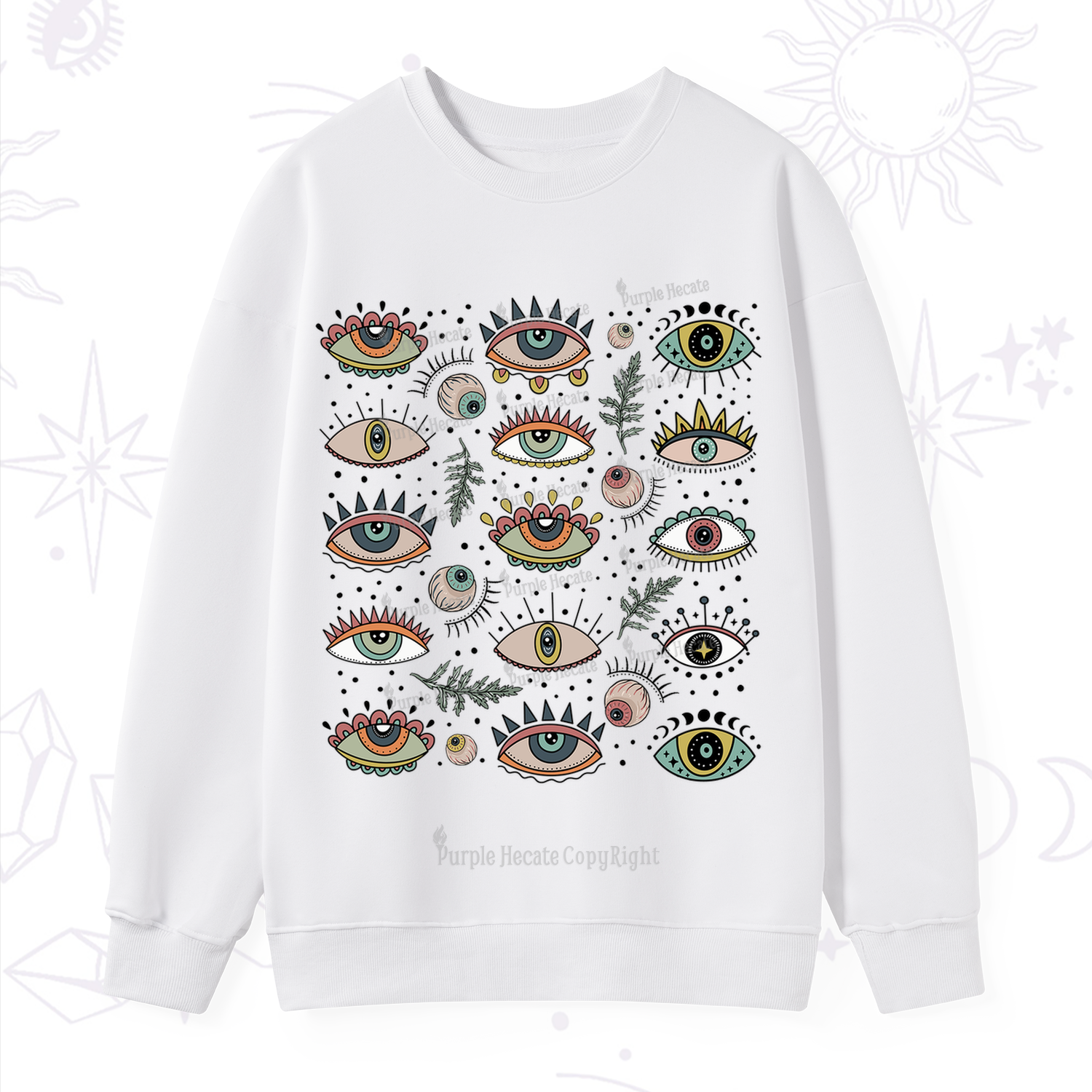 Purplehecate Evil Eye Array Sweatshirt