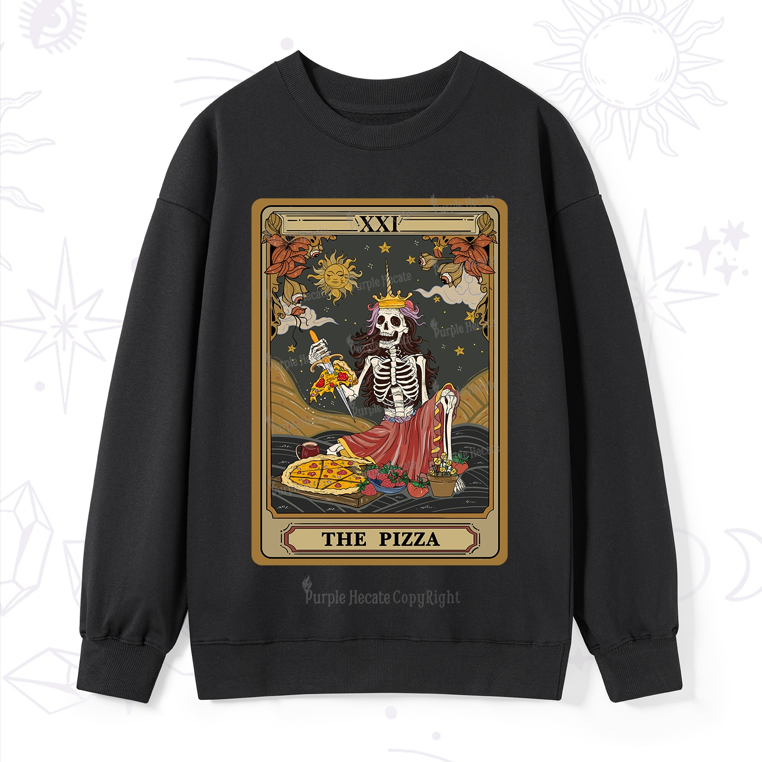 Purplehecate The Pizza Tarot Card Sweatshirt
