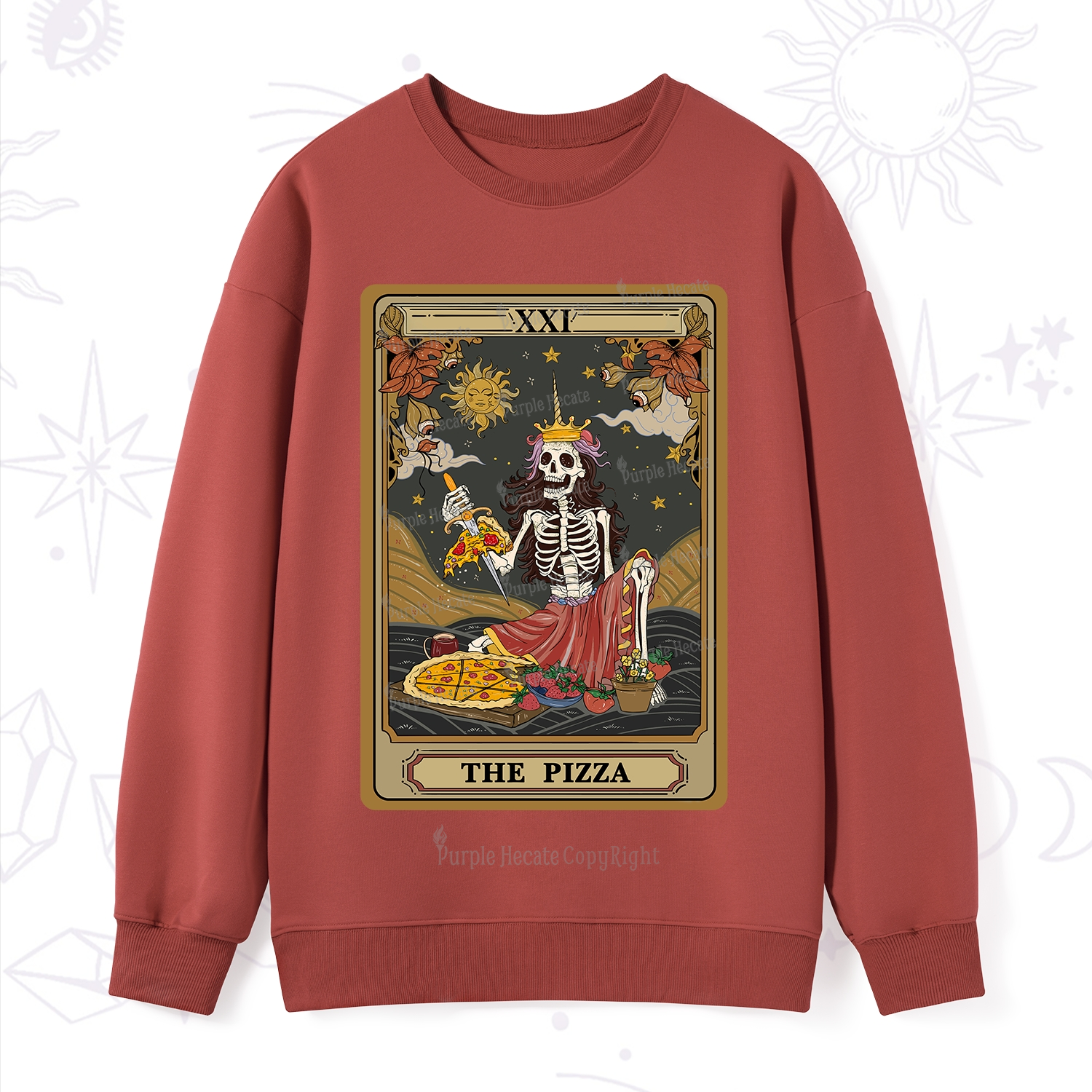Purplehecate The Pizza Tarot Card Sweatshirt