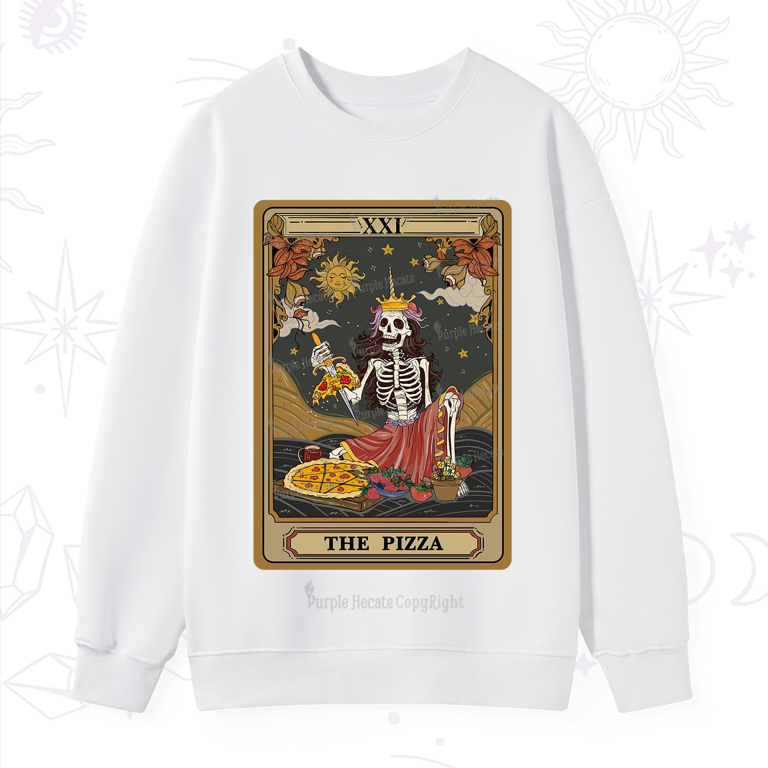 Purplehecate The Pizza Tarot Card Sweatshirt