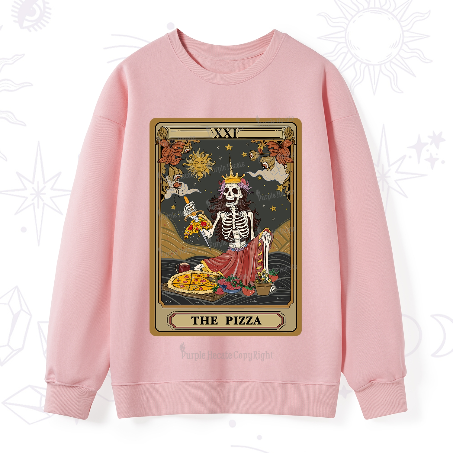Purplehecate The Pizza Tarot Card Sweatshirt