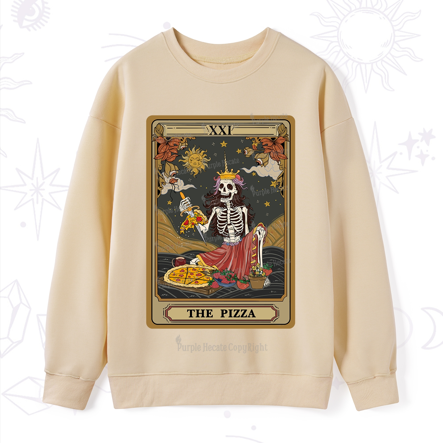 Purplehecate The Pizza Tarot Card Sweatshirt