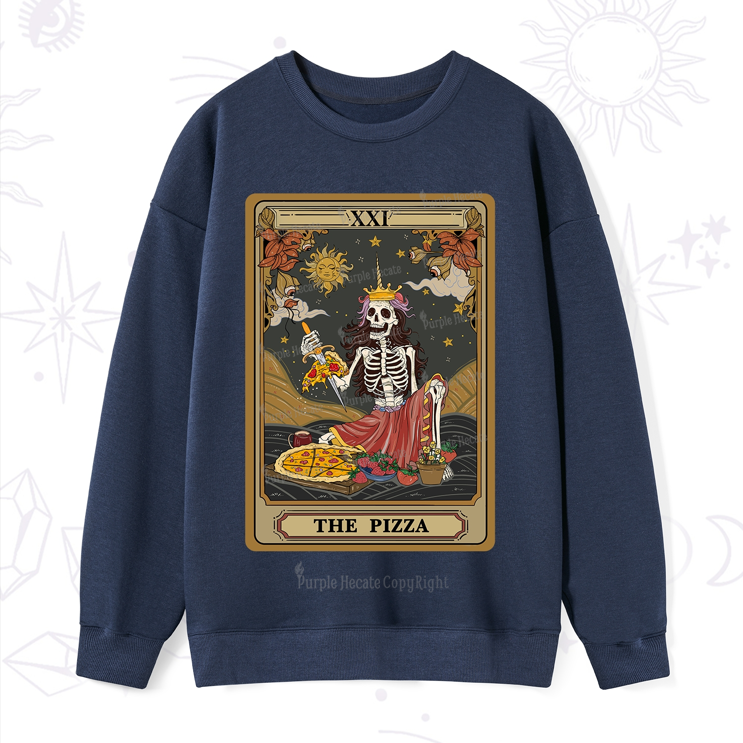 Purplehecate The Pizza Tarot Card Sweatshirt