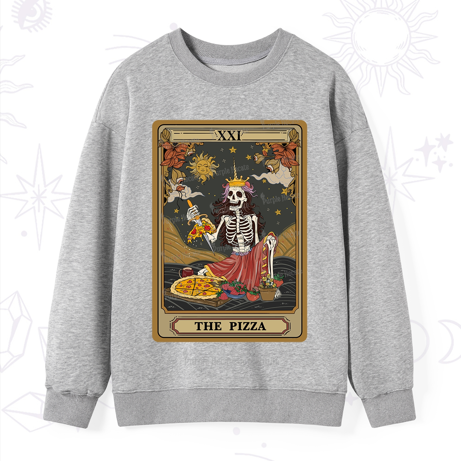 Purplehecate The Pizza Tarot Card Sweatshirt