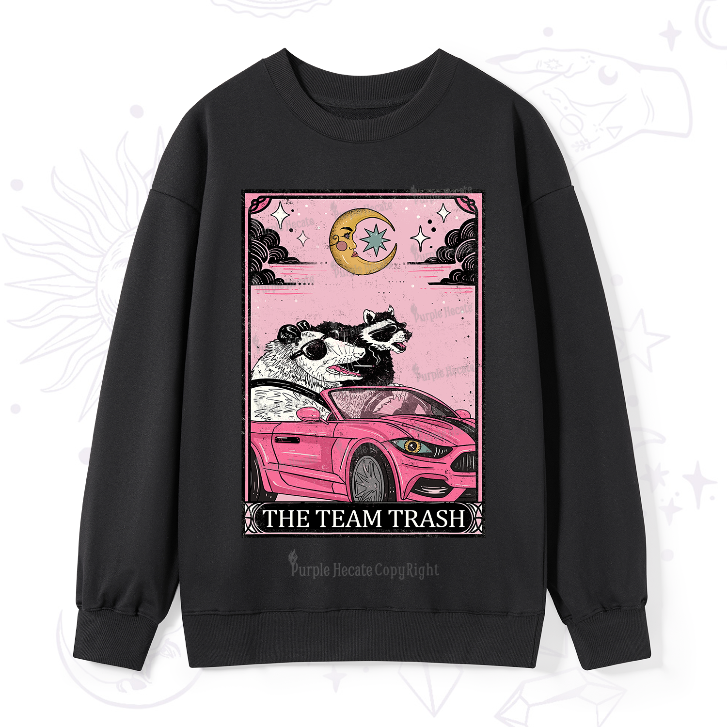 Purplehecate The Team Trash Tarot Card Sweatshirt