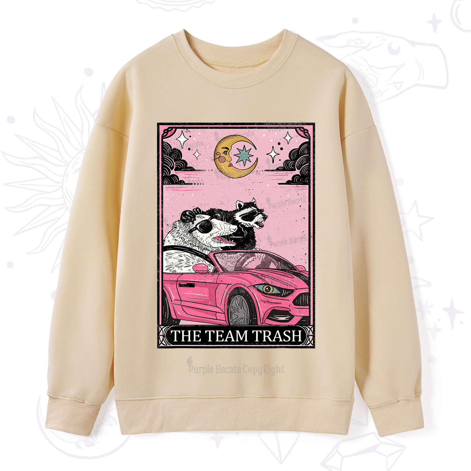 Purplehecate The Team Trash Tarot Card Sweatshirt