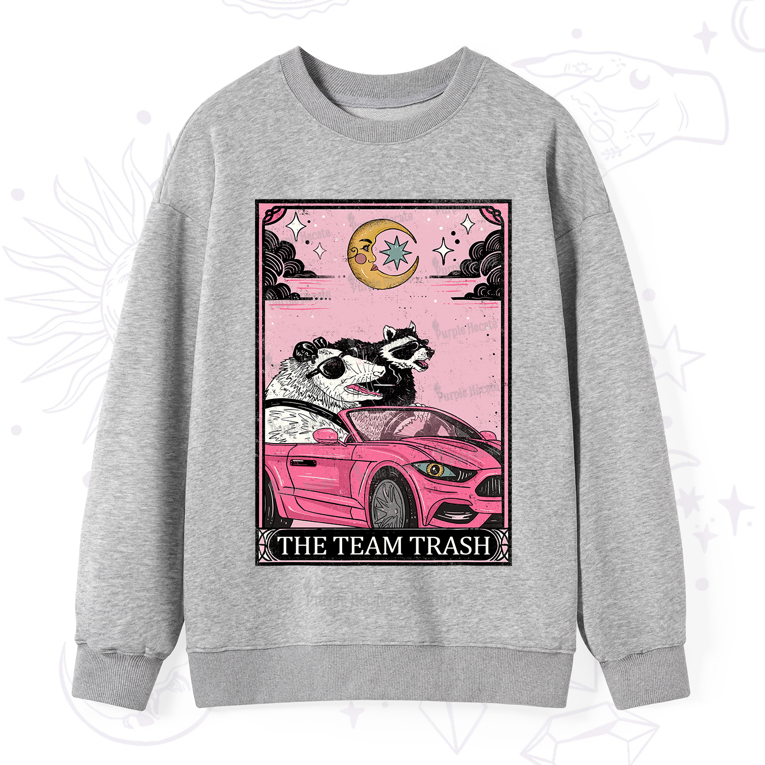 Purplehecate The Team Trash Tarot Card Sweatshirt