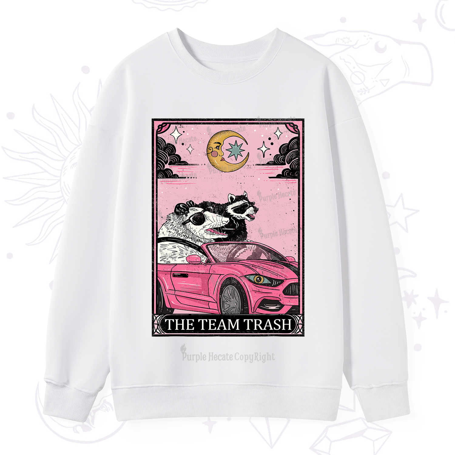 Purplehecate The Team Trash Tarot Card Sweatshirt